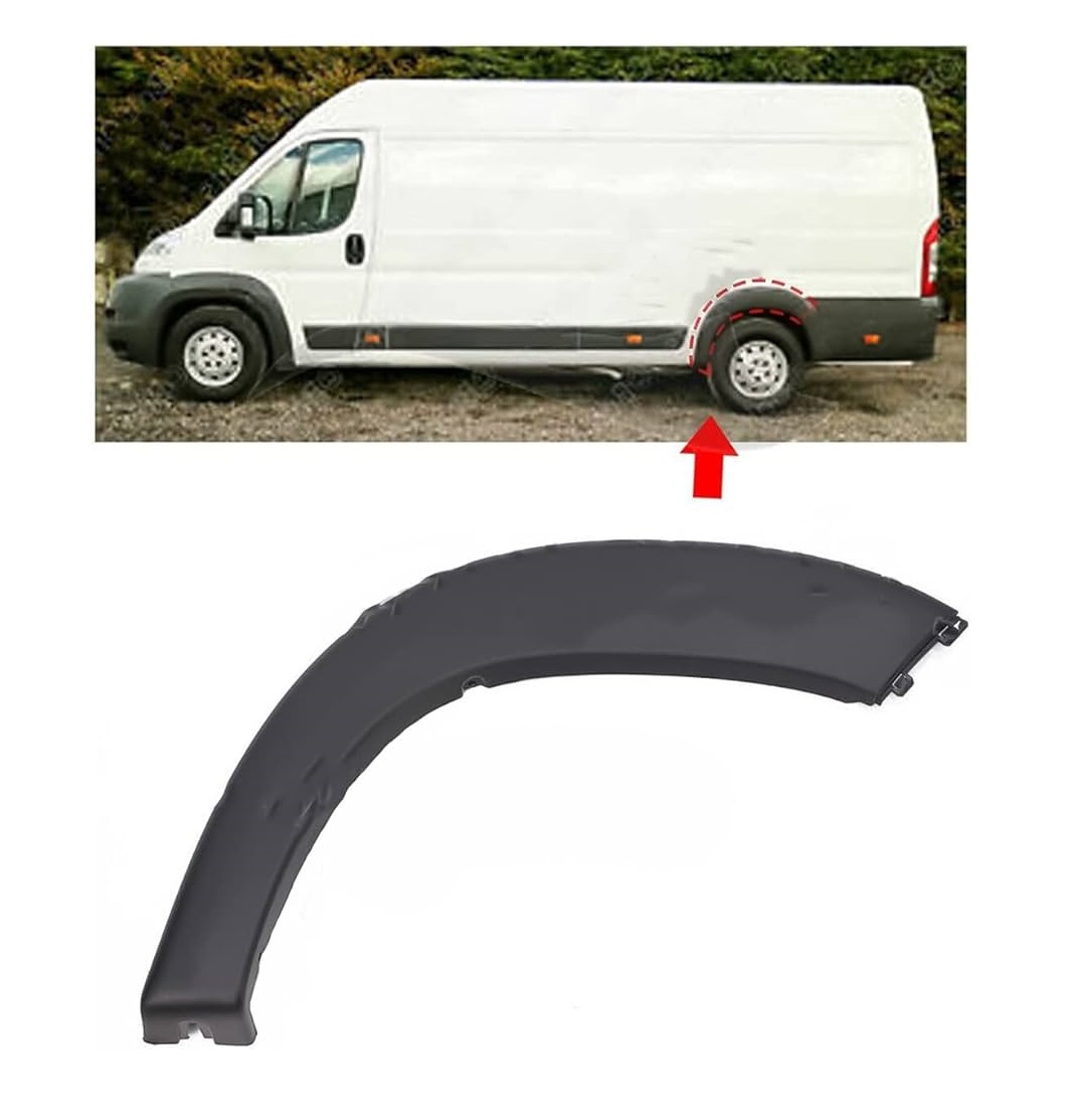 Bandou aripa, ornament spate CITROEN JUMPER (250), 09.2006-08.2014; FIAT DUCATO (250), 09.2006-08.2014; PEUGEOT BOXER (250), 09.2006-08.2014, partea stanga, negru,