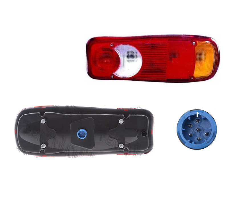 Lampa spate CITROEN Jumper, DAF CF/LF, FIAT Ducato, Mitsubishi Canter, Opel Movano, Peugeot Boxer, VW Transporter (T5/T6), Volvo FE/FL dreapta, fara lampa numar; element reflectorizant;Latime: 349 mm; inaltime: 130 mm; Adancime: 115 mm; P21W+R10W