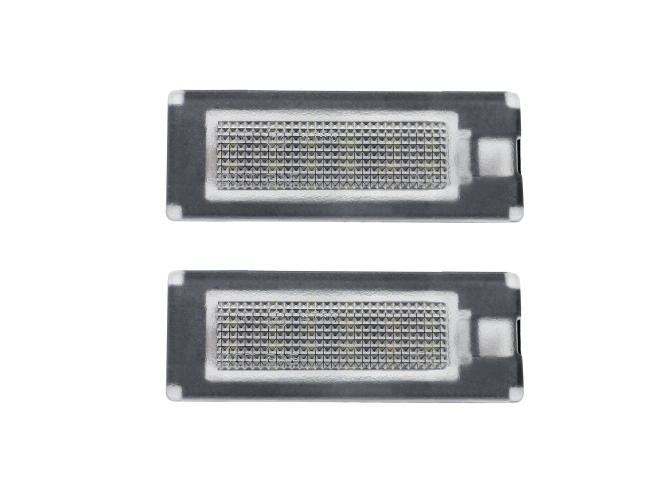 Set 2 buc lampa numar spate CITROEN JUMPER (250), 09.2006-08.2014; FIAT DUCATO (250), 09.2006-08.2014; PEUGEOT BOXER (250), 09.2006-08.2014 model FURGON, partea stanga=dreapta, LED; TUNING,