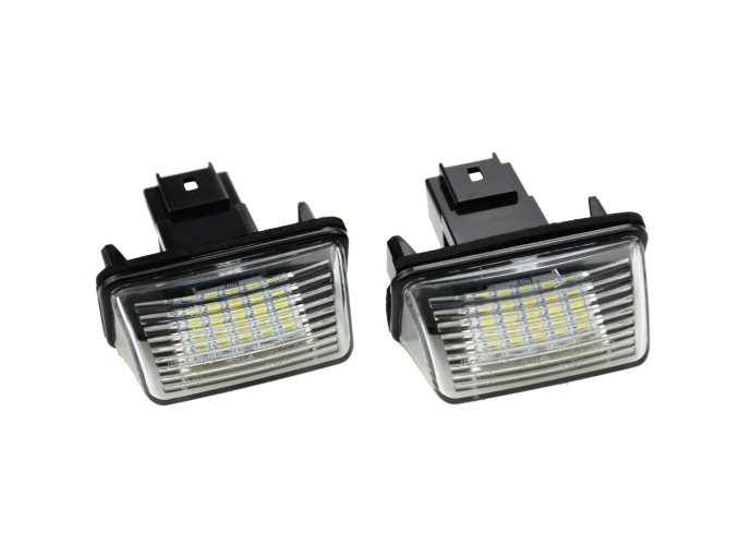 Set 2 buc lampa numar CITROEN BERLINGO (7_), 02.2008-2018; C3, 2002-2016; C5 (DC/DE), 03.2001-2008; SAXO (S0/S1), 1999-2004; XSARA (N0/N1/N2), 07.1997-2005; XSARA PICASSO (N68), 10.1999-2006; PEUGEOT 206, 207, 306, 406, 407, partea stanga, LED; TUNING,
