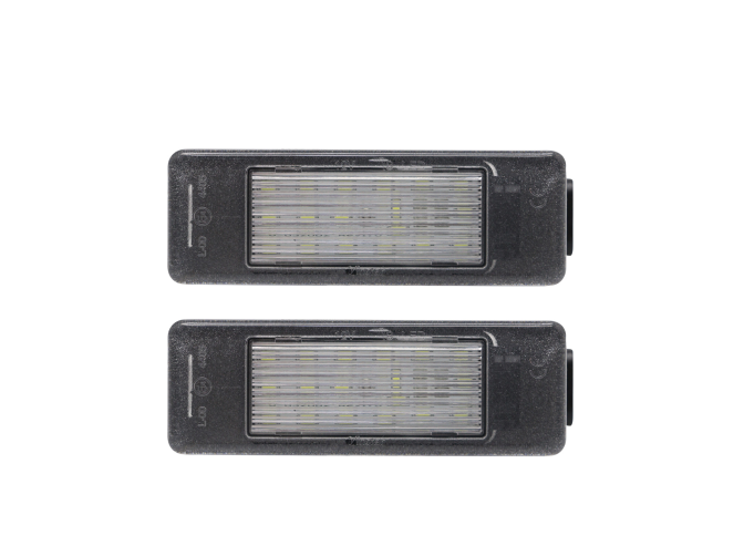 Set 2 buc lampa numar CITROEN C2-C8, Evasion, Jumpy; MERCEDES Sprinter, Vito (W639); NISSAN Micra (K12), Navara (D40), Pathfinder (R51), Note (E11), NV200, Primera (P12); PEUGEOT 1007, 106, 307-308, 406-407, 607, 806-807, Expert, RCZ; VW Crafter, LED;