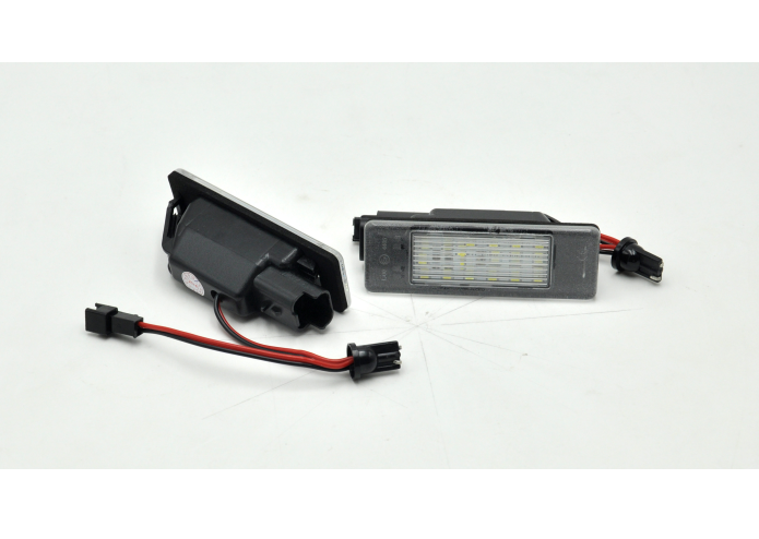 Set 2 buc lampa numar CITROEN C2, C3, C4, C5, C6, Jumpy; MERCEDES Sprinter, Vito (W639); NISSAN Micra (K12), Navara (D40), Pathfinder (R51), Note (E11), NV200, Primera (P12); PEUGEOT 308, 406, 407, Expert, RCZ; VW Crafter, LED; cu CANBUS resistor