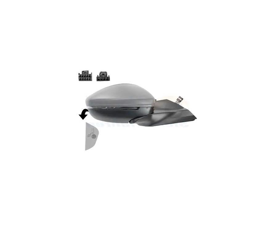 Oglinda usa exterioara OPEL CORSA/-e F, 06.2019-12.2023; PEUGEOT 208, 06.2019-, partea dreapta, View Max, reglare electrica; grunduit; cu incalzire; sticla convexa; sticla crom; senzor de temperatura; 10 gauri / 6 pini; cu LED indicator,