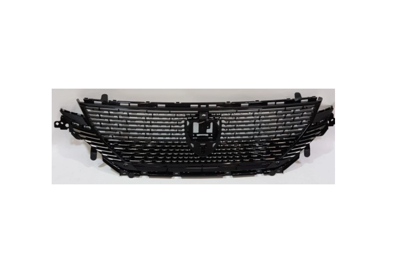 Grila masca fata PEUGEOT 308, 03.2021-, cu 2 gauri pentru senzori parcare si camera; negru lucios, negru/crom,