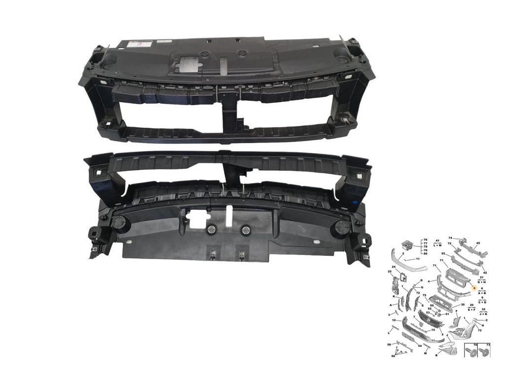 Suport grila fata PEUGEOT 408, 06.2022-, plastic,