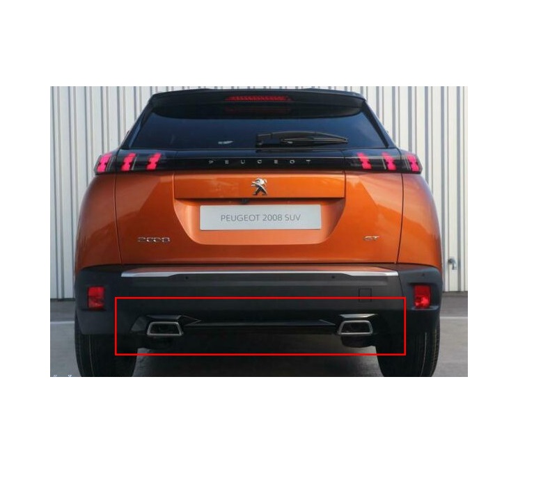 Spoiler bara spate PEUGEOT 2008/e-2008, 11.2019-01.2024, negru lucios; cu 2 gauri evacuare,