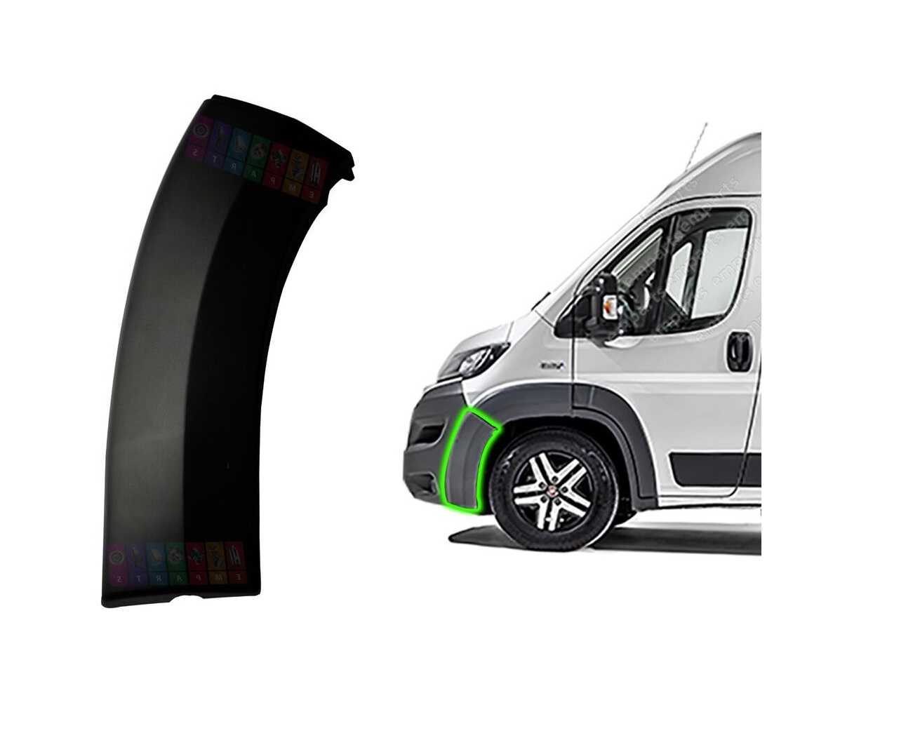 Capac bara fata CITROEN JUMPER, 06.2014-; FIAT DUCATO, 06.2014-; PEUGEOT BOXER, 06.2014-, partea stanga, negru,