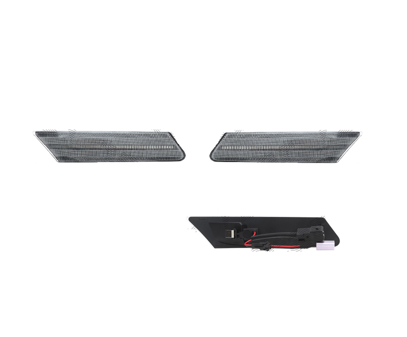 Lampa semnalizare laterala fata PORSCHE 911 (997), 2010-12.2012 model GTS, 911 (997), 09.2004-12.2012; BOXSTER (987), 11.2004-06.2012; CAYMAN (987c), 11.2005-08.2012, dynamic indicator; LED; transparent; TUNING,