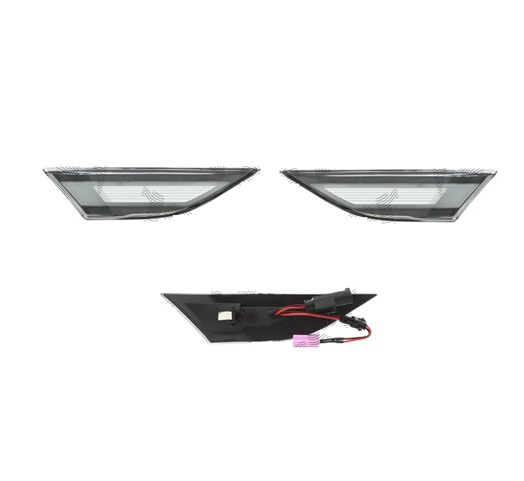 Set lampa semnalizare laterala PORSCHE 718 BOXSTER (982), 04.2016-; 911 (991), 2014-2016; BOXSTER (981), 04.2012-12.2016; CAYMAN (981c), 08.2012-2014, dynamic indicator; LED; transparent; TUNING,