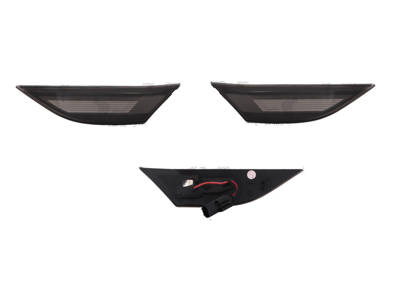 Set lampa semnalizare laterala PORSCHE 718 BOXSTER (982), 04.2016-; 911 (991), 2014-2016; BOXSTER (981), 04.2012-12.2016; CAYMAN (981c), 08.2012-2014, dynamic indicator; LED; fumuriu; TUNING,