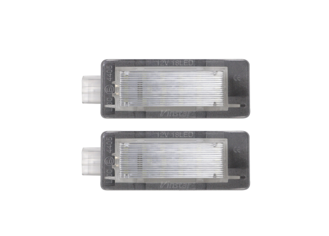 Set 2 buc lampa numar spate DACIA DUSTER, 2010-2017; LODGY, 2012-; LOGAN, 2016-2020 SEDAN; LOGAN, 2012-2020 MCV; RENAULT CAPTUR, CLIO III/IV, ESPACE IV, FLUENCE, LAGUNA II/III COMBI, LATITUDE, MODUS SCENIC 2003-2016; ZOE, stanga=dreapta, LED; TUNING,