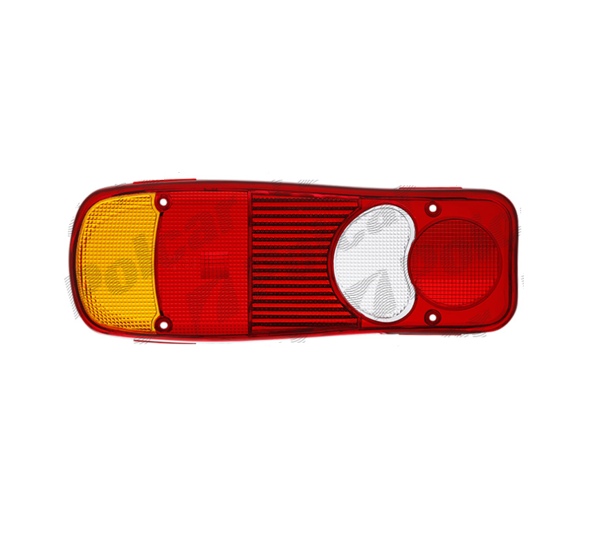 Dispersor lampa spate CITROEN JUMPER, DAF CF, LF, Fiat DUCATO (250); MITSUBISHI CANTER, Opel MOVANO, Peugeot BOXER, VW T5/T6, Volvo FE/FL, stanga=dreapta, lentila plastic; Latime: 350 mm; inaltime: 133 mm, model : versiune box/furgon,