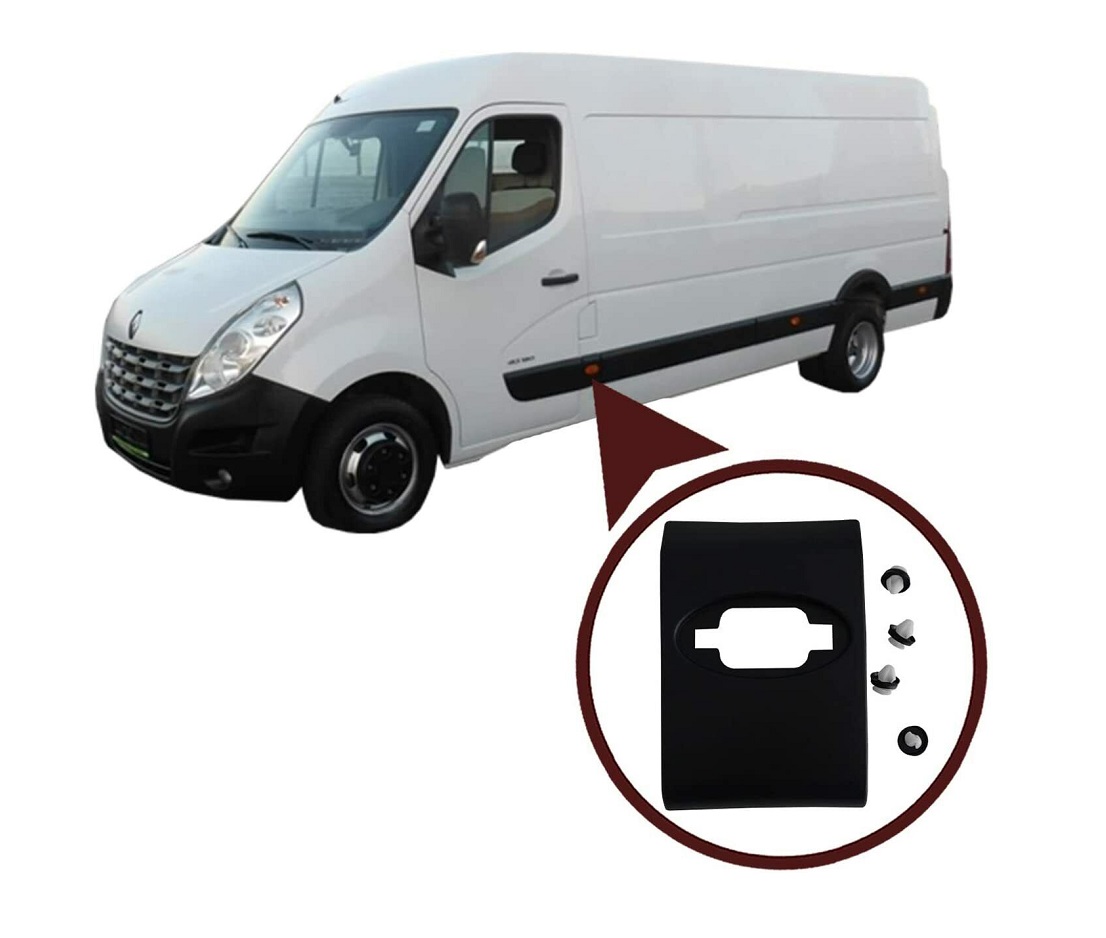 Bandou stalp NISSAN NV400, 11.2010-, Opel MOVANO, 01.2010-12.2021, RENAULT MASTER, 01.2010-06.2019, partea stanga, cu gaura lampa; lungime 130 mm,