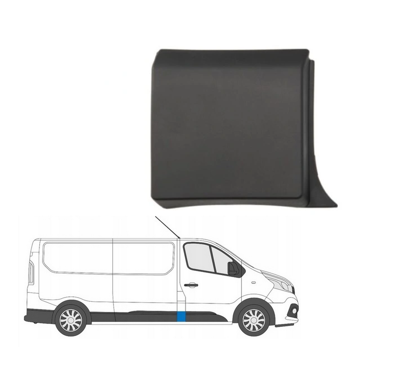 Bandou stalp RENAULT TRAFIC, 08.2014-07.2021, partea dreapta, negru,