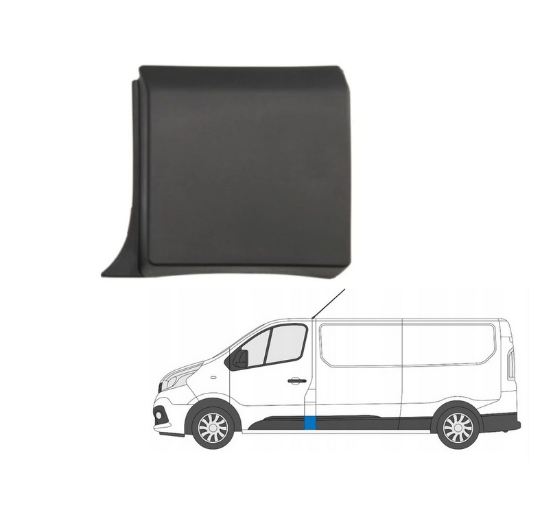 Bandou stalp RENAULT TRAFIC, 08.2014-07.2021, partea stanga, grunduit,