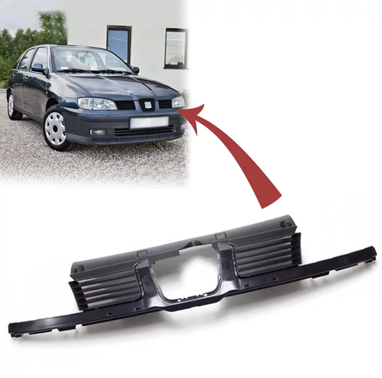 Set exterior grila masca fata SEAT IBIZA/CORDOBA (6K), 07.1999-02.2002, negru; exterior,