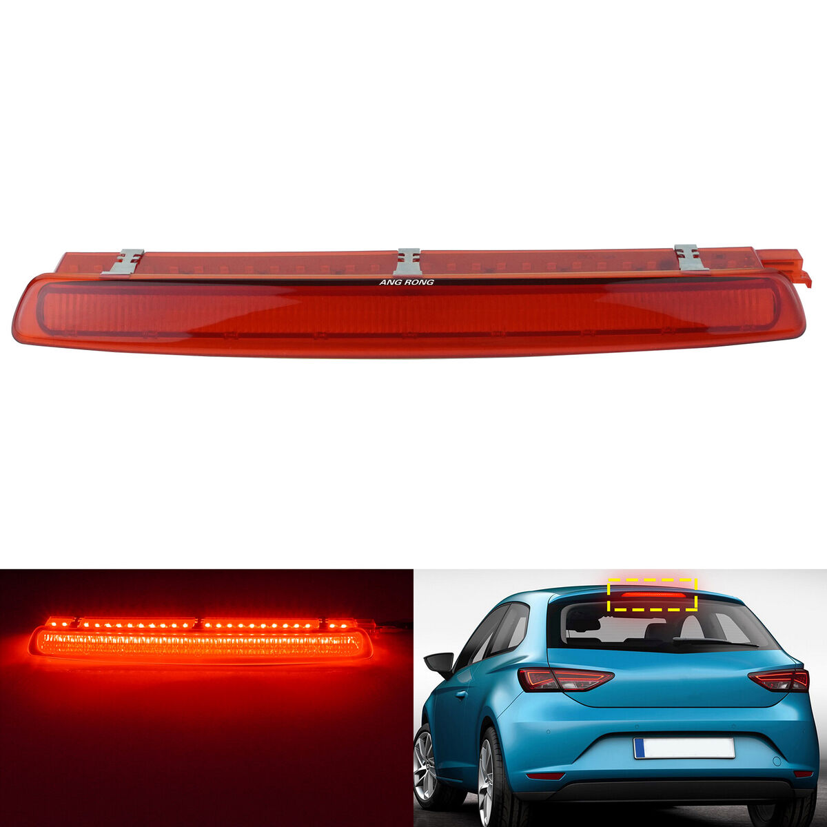 Stop suplimentar frana spate SEAT IBIZA (6J), 04.2008-04.2012; IBIZA (6J), 04.2012- Hatchback, LEON (1P1), 04.2009-12.2012, partea central, dynamic; LED; rosu; TUNING, model Hatchback,