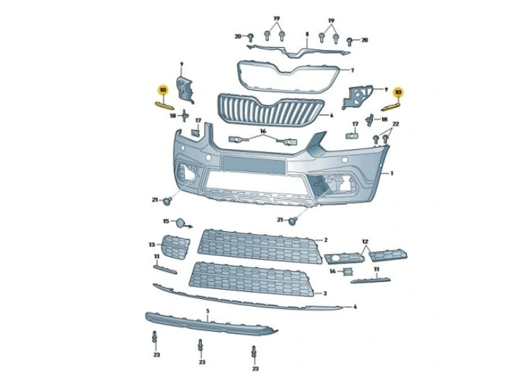 Suport bara fata SKODA YETI (5L), 09.2009-09.2013, partea dreapta, metal,