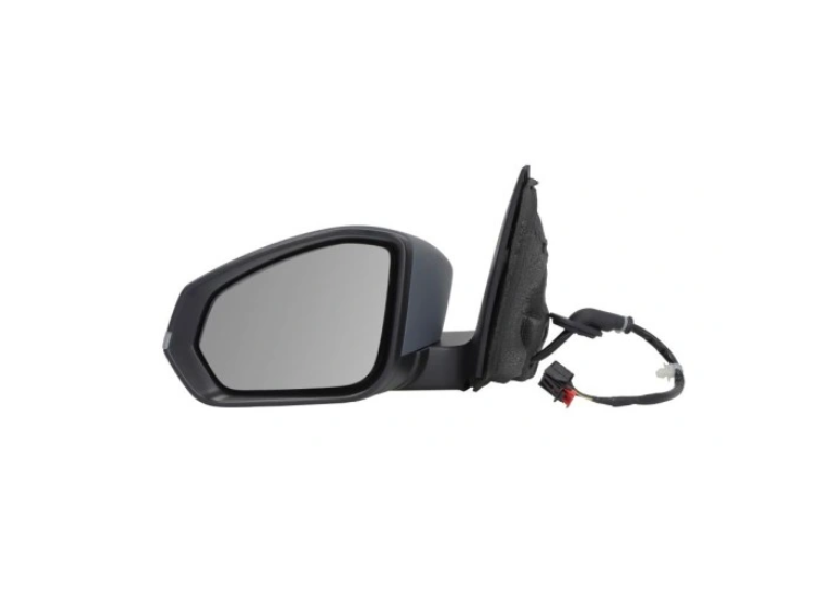 Oglinda usa exterioara SKODA FABIA, 07.2021-, stanga, View Max, reglare electrica; carcasa grunduita; cu incalzire; convexa; crom; pliabila electric; 16 gauri / 10 pini; cu LED indicator, se potriveste vehiculelor echipate cu oglinzi electrocromice,