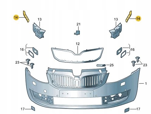Suport bara fata SKODA OCTAVIA III (5E), 01.2013-05.2017, partea dreapta, original, exterior,