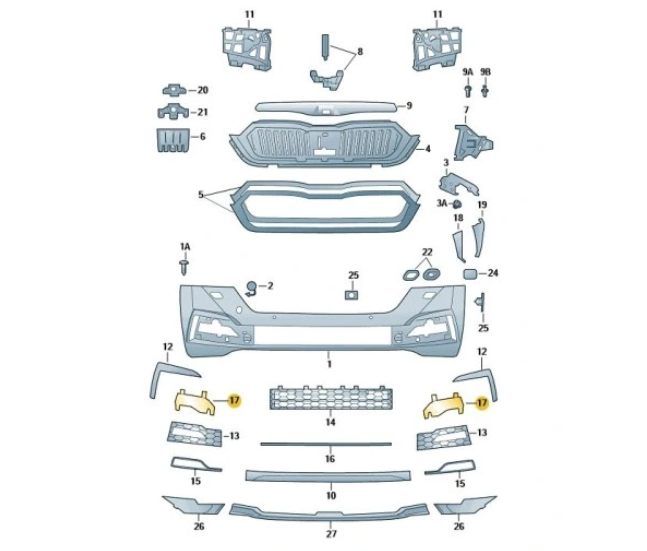 Capac bara fata SKODA OCTAVIA, 04.2020-, partea dreapta,