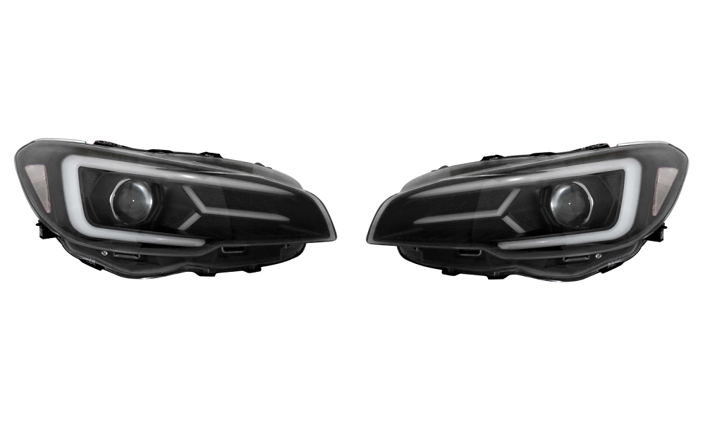 Set faruri tuning SUBARU WRX/STI (GP/GJ), 01.2014-2021, dynamic indicator; H9; electrical; negru reflector, transparent; TUNING; halogen,