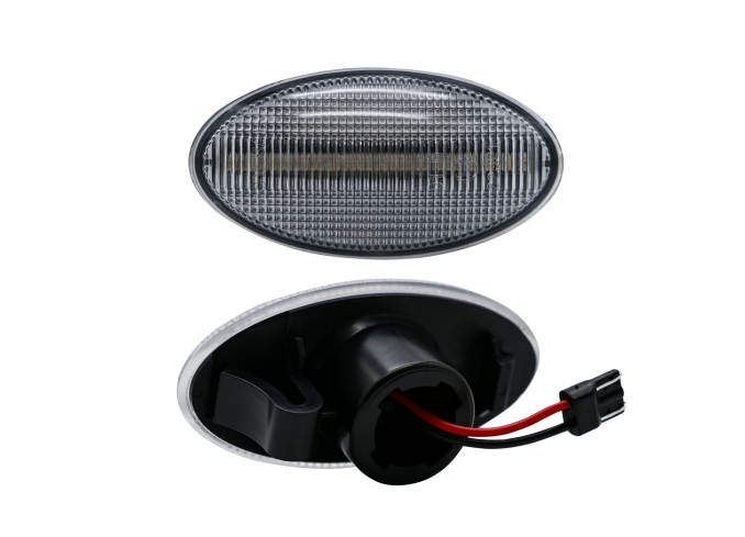 Set lampa semnalizare laterala FIAT Sedici (FY/GY); SUZUKI Grand Vitara (JT), Jimny (FJ), Splash (EX), Swift (SG), SX4 (EY/GY), SX4 S-Cross , dynamic indicator; LED; carcasa neagra, transparent; TUNING,