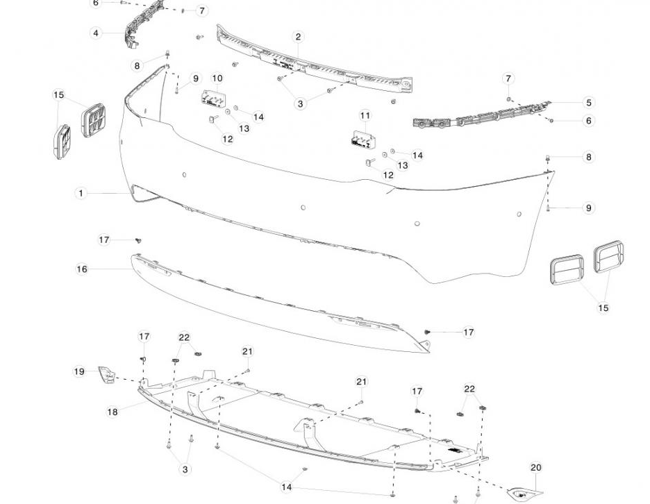 Spoiler bara spate TESLA MODEL S, 2016-2020, vopsit negru,