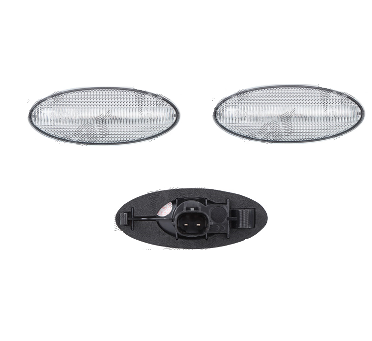 Set lampa semnalizare laterala TOYOTA AURIS (E15), 03.2007-04.2010; COROLLA (E14/E15), 03.2007-06.2010; RAV4 (XA30), 01.2006-02.2009; YARIS (XP90) HB, 01.2006-03.2011, dynamic indicator; LED; transparent; TUNING,
