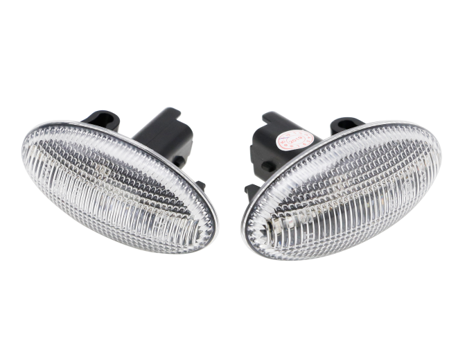 Set lampa semnalizare laterala CITROEN Berlingo, C1, C4, C-Crosser, Jumpy, Xsara; FIAT Doblo, Opel, Vivaro, Zafira Life; PEUGEOT 1007, 107, 108, 206, 301, 307, 4007, 407, 607, Expert, Partner; TOYOTA Aygo, Proace City, Proace/Verso , LED; transparent;