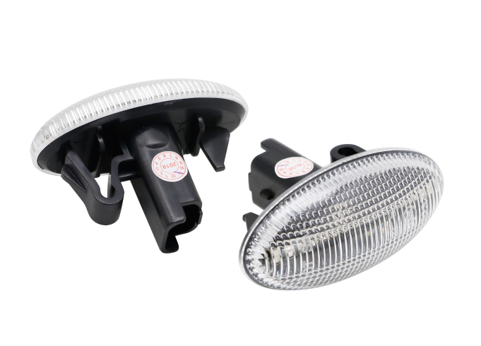 Set lampa semnalizare laterala CITROEN Berlingo, C1, C4, C-Crosser, Jumpy, Xsara; FIAT Doblo, Opel, Vivaro, Zafira Life; PEUGEOT 1007, 107, 108, 206, 301, 307, 4007, 407, 607, Expert, Partner; TOYOTA Aygo, Proace City, Proace/Verso , LED; transparent;