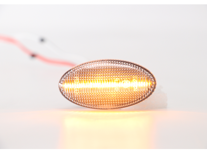 Set lampa semnalizare laterala CITROEN Berlingo, C1, C4, C-Crosser, Jumpy, Xsara; FIAT Doblo, Opel, Vivaro, Zafira Life; PEUGEOT 1007, 107, 108, 206, 301, 307, 4007, 407, 607, Expert, Partner; TOYOTA Aygo, Proace City, Proace/Verso , LED; transparent;
