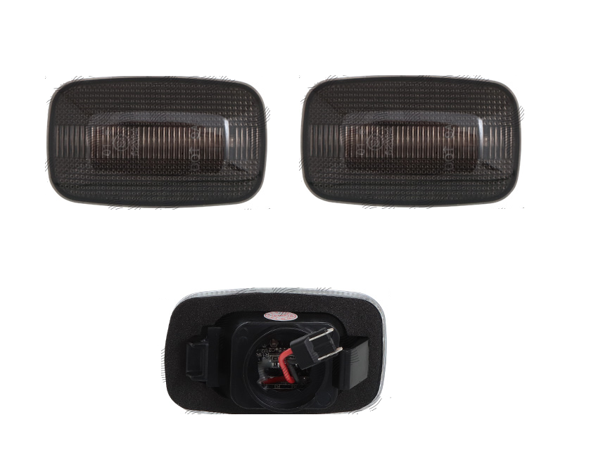Set lampa semnalizare laterala TOYOTA CAMRY (SXV10/VCV10), 1992-1996; HILUX/4-RUNNER (N50), 08.1988-1995/HILUX (N60), 11.1995-; LAND CRUISER (FJ80/FJ82), 01.1989-05.1996; LAND CRUISER (FJ100), 01.1998-11.2007, dynamic indicator; LED; fumuriu; TUNING,