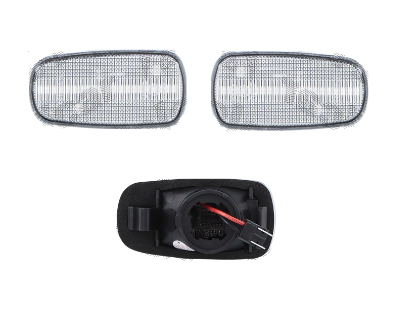 Set lampa semnalizare laterala LEXUS IS (XE1), 1998-2005; LS (XF30), 2000-2006; TOYOTA LAND CRUISER (FJ120), 2003-2009; LAND CRUISER (FJ200), 2007-2021; PRIUS (XW20), 2003-2009; RAV4 (XA20), 2004-2005, dynamic indicator; LED; transparent; TUNING,