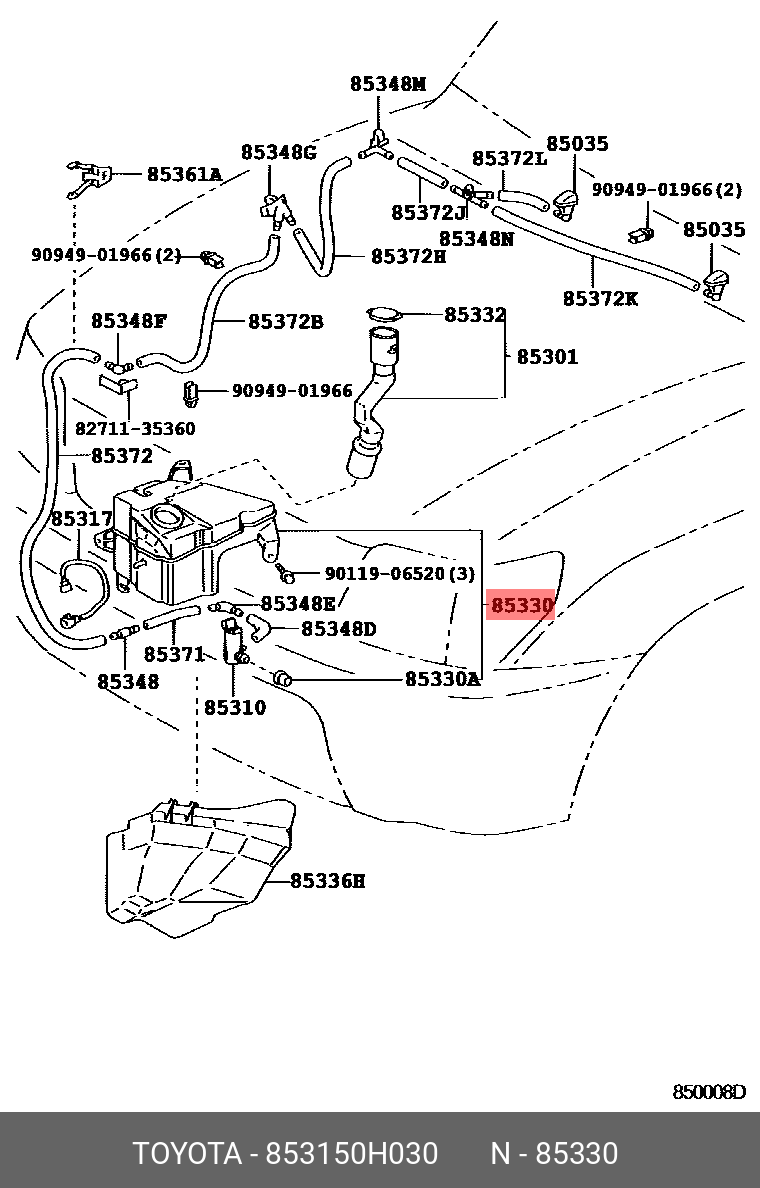 Rezervor spalator parbriz CITROEN C1, 06.2014-; PEUGEOT 108, 06.2014-; TOYOTA AYGO, 06.2014-12.2022, cu cap, cu gauri pentru 2 pompe spalare,