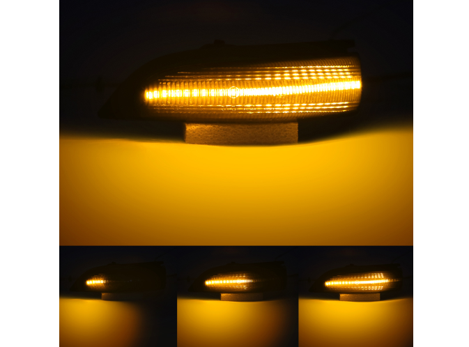 Set lampa semnalizare laterala TOYOTA CAMRY (XV50), 09.2011-07.2017; CAMRY (XV70), 07.2017-2019; YARIS (XP130), 03.2011-07.2014; YARIS, 07.2014-12.2020, dynamic indicator; LED; fumuriu; TUNING,