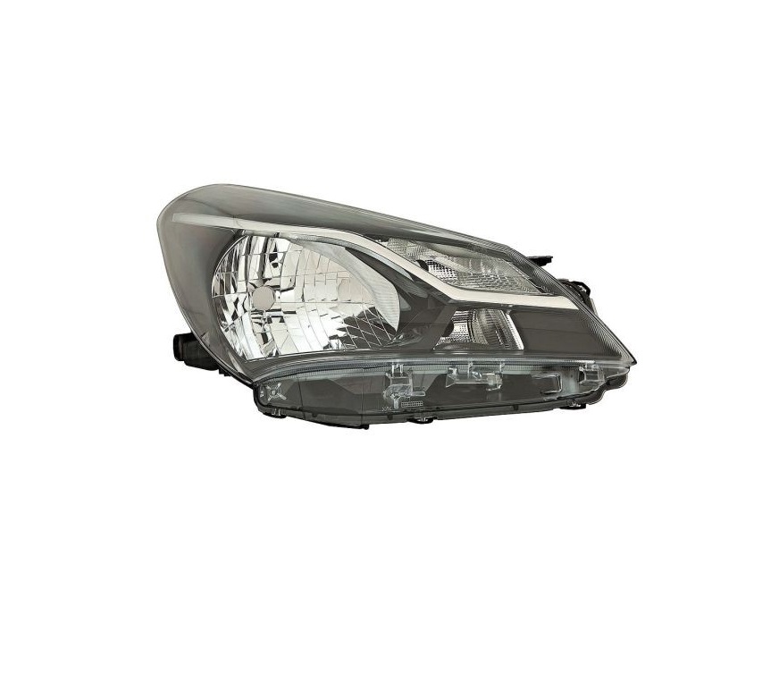Far TOYOTA YARIS, 05.2017-12.2020, partea dreapta, HELLA, cu daytime running light; H4+W21/5W+WY21W; electrical; cu motor; halogen,