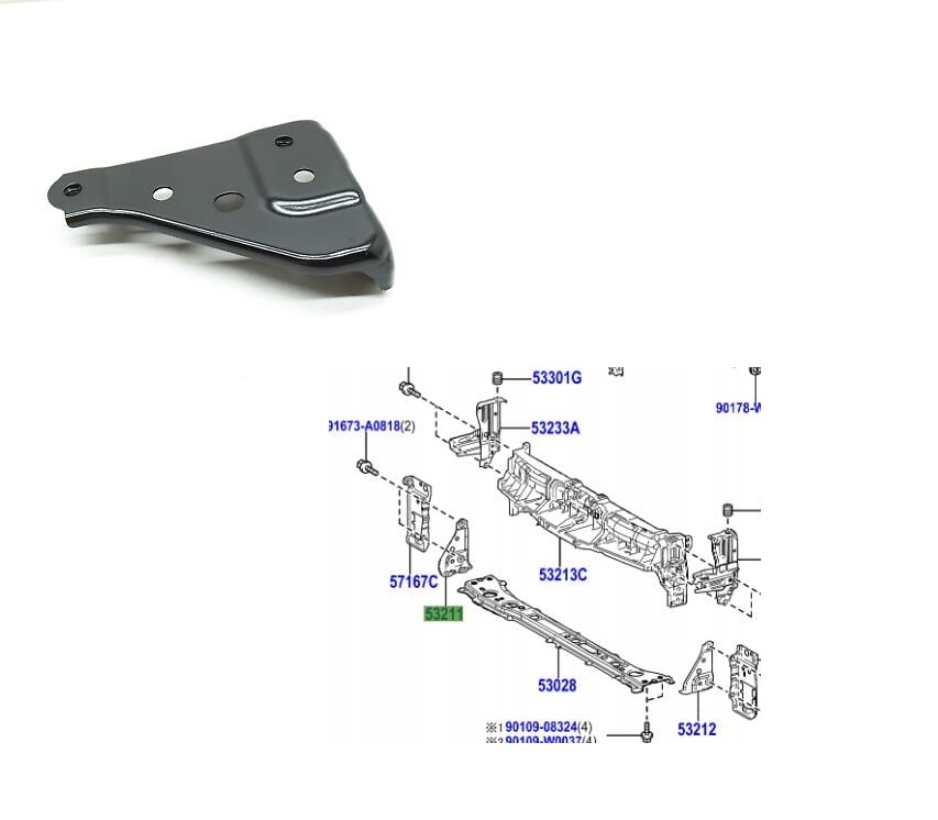 Suport Trager, panou central fata MAZDA 2 (DJ), 2022-; TOYOTA YARIS (XP210), 02.2020-, partea dreapta, vertical; inferior,