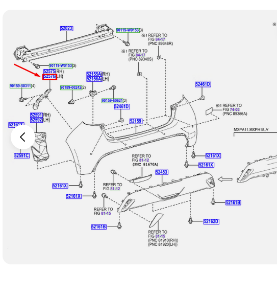 Suport bara spate MAZDA 2 Hybrid, 01.2022-; TOYOTA YARIS (XP210), 02.2020-, partea dreapta,