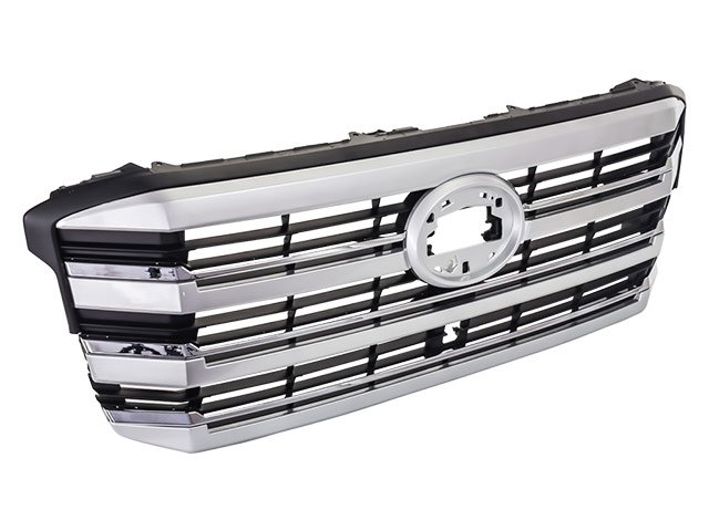Grila masca fata TOYOTA LAND CRUISER (FJ300), 06.2021-, vopsit, cu ornamente cromate, cu gaura camera; silver,