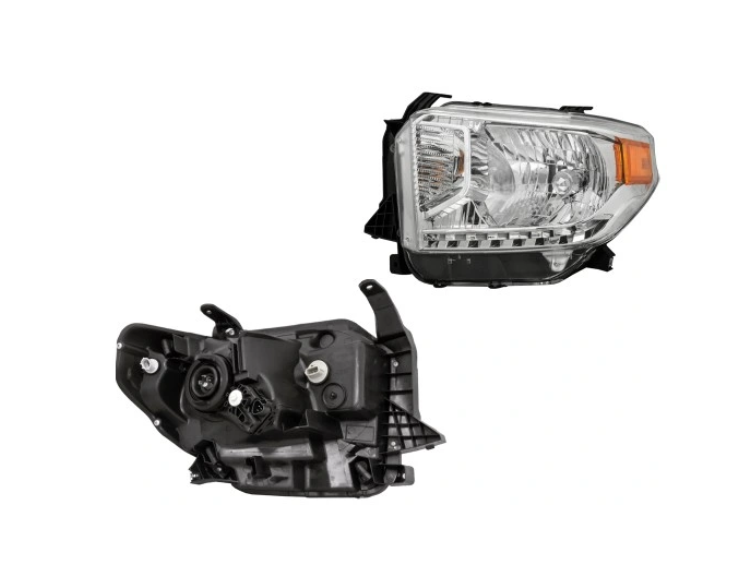 Far TOYOTA TUNDRA, 05.2013-2018, partea stanga, fara day running lumini; Type= USA; HB2+PY27/7W+W5W; electrical; inel cromat; halogen,