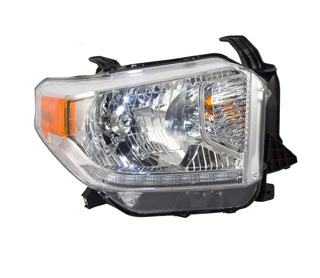 Far TOYOTA TUNDRA, 05.2013-2017, partea dreapta, cu LED daytime running light; Type= USA; HB2+PY27/7W+W5W; electrical; inel cromat; halogen,