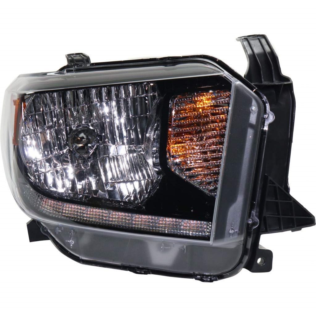 Far TOYOTA TUNDRA, 05.2013-2017, partea stanga, cu LED daytime running light; Type= USA; HB2+PY27/7W+W5W; electrical; negru rim; halogen,