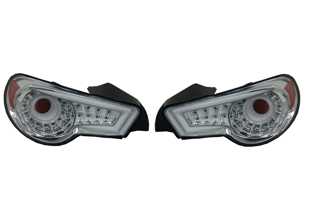 Set stopuri, lampa spate SUBARU BRZ, 06.2012-12.2020; TOYOTA GT-86, 06.2012-2021, partea stanga, dynamic indicator; LED; crom, transparent; TUNING,