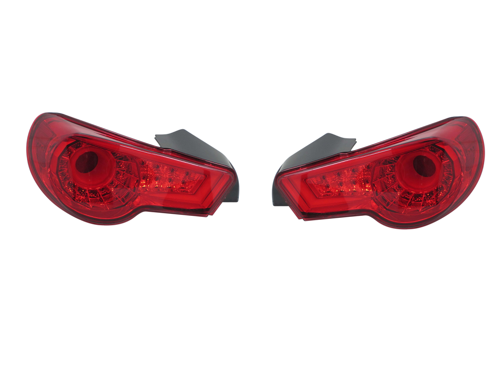 Set stopuri, lampa spate SUBARU BRZ, 06.2012-12.2020; TOYOTA GT-86, 06.2012-06.2021, partea stanga, dynamic indicator; LED; rosu, transparent; TUNING,