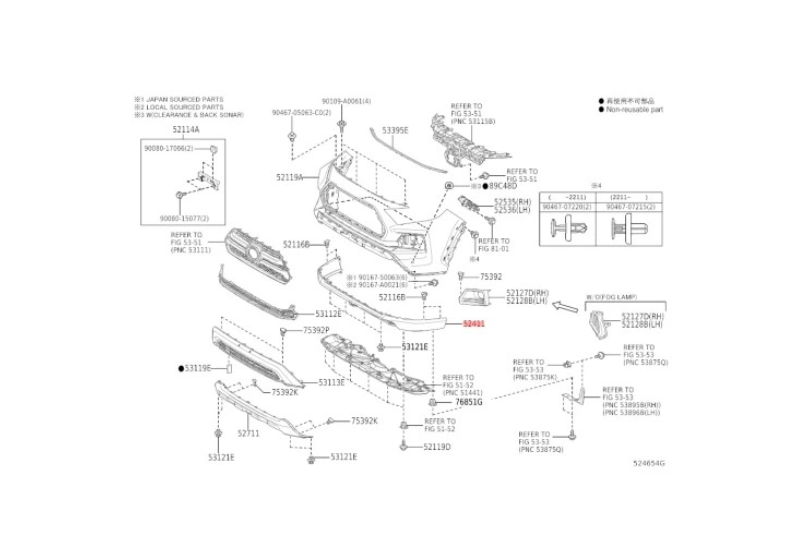 Spoiler bara fata TOYOTA RAV4 (XA50), 04.2018-