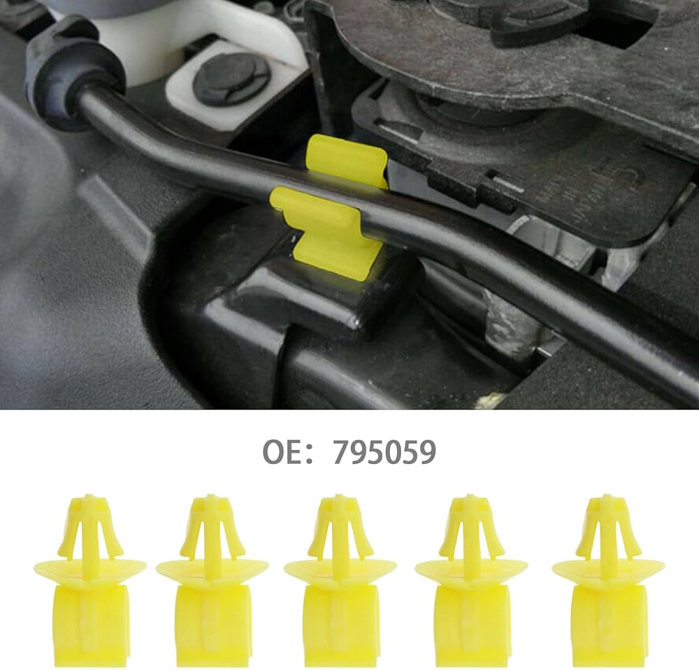 Set 10 buc. clema suport capota CITROEN C3 PICASSO, 10.2008-; C4 (B7), 09.2010-04.2018; C4 (LA/LC), 2004-2010, C4 PICASSO (UA/UD), 10.2006-06.2013, PEUGEOT 207 (W_), 05.2006-12.2013, 301, 01.2013-01.2017
