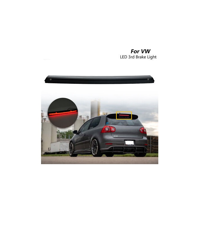 Stop suplimentar frana spate SEAT Mii, CITIGO; VW Golf V (1K), Golf V Plus (5M), Golf VI (5K) Combi; Passat (B6/B7) Estate; Tiguan (5N); Up!, central, LED; carcasa rosie, fumuriu; TUNING,
