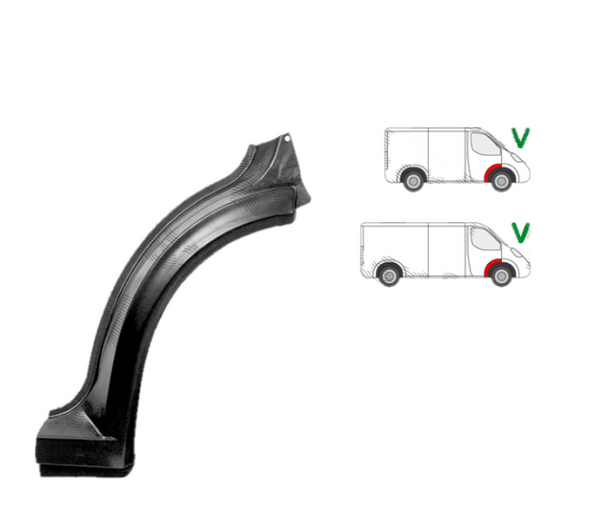 Segment reparatie aripa fata exterior fata VW TRANSPORTER (T4)/CARAVELLE/MULTIVAN, 07.1990-03.2003, partea dreapta, spate; metal; exterior element,