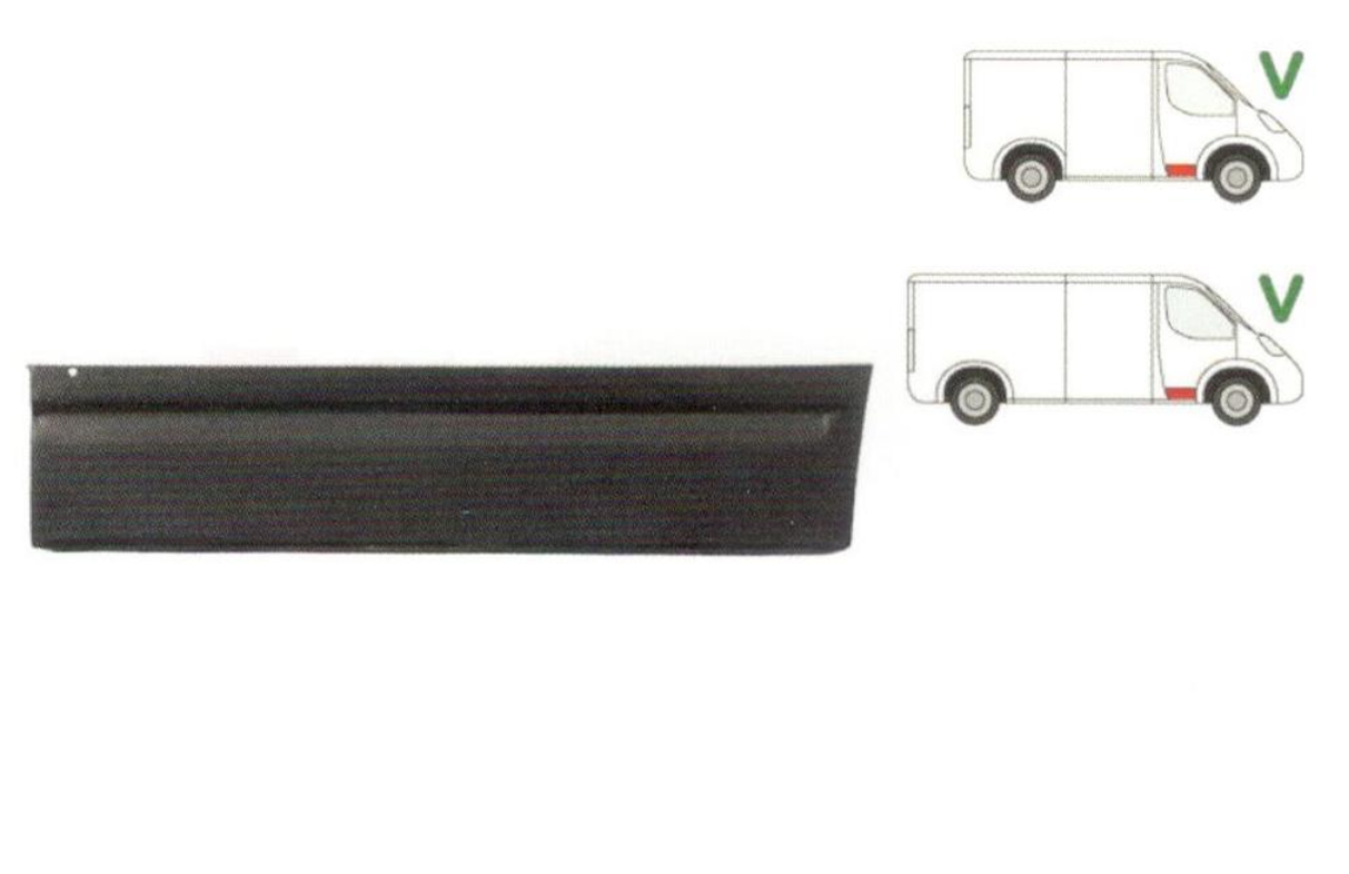 Panou reparatie usa fata VW TRANSPORTER (T4)/CARAVELLE/MULTIVAN, 07.1990-03.2003, partea dreapta, inferior; pana la prima linie a caroseriei; inaltime 190 mm,
